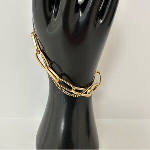 Gold Paper Clip Chain‎ Bracelet